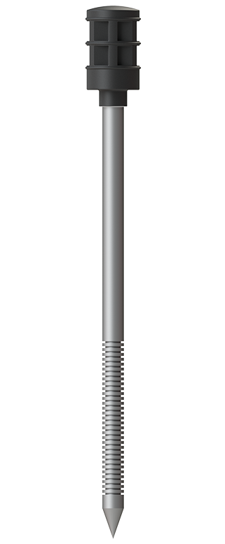 Стена 1MT. Полимерный тарельчатый дюбель с забивным распорным элементом из углеродистой стали с мелкой накаткой и термоизоляционной головкой